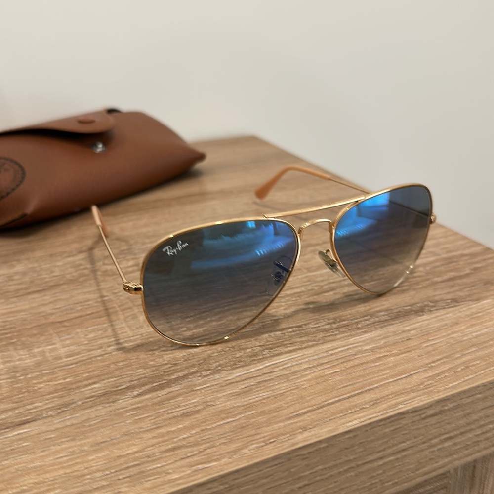 Ray-Ban Blue and Gold Sunglasses - Picture 3 of 6